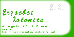 erzsebet kolonits business card